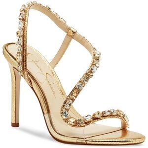 Jessica Simpson Gold Crystal Heels